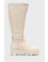 Steve Madden Кожени ботуши в бежово с платформа - Pepit.bg