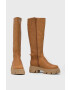 Steve Madden Кожени ботуши в кафяво с платформа - Pepit.bg