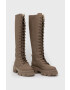 Steve Madden Кожени ботуши Marine в кафяво с платформа - Pepit.bg