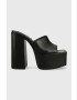 Steve Madden Кожени чехли Trixie в черно с висок ток SM11002169 - Pepit.bg