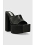 Steve Madden Кожени чехли Trixie в черно с висок ток SM11002169 - Pepit.bg