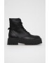 Steve Madden Кожени кубинки Skyhy Bootie дамски в черно с платформа - Pepit.bg