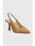 Steve Madden Кожени обувки с висок ток Lustrous в кафяво с отворена пета SM11002088 - Pepit.bg