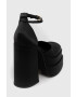 Steve Madden Обувки с дебел ток Charlize в черно с висок ток - Pepit.bg