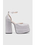 Steve Madden Обувки с дебел ток Charlize-R в сребристо с висок ток SM11002257 - Pepit.bg