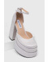 Steve Madden Обувки с дебел ток Charlize-R в сребристо с висок ток SM11002257 - Pepit.bg