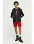Superdry Къс панталон с лен в червено - Pepit.bg