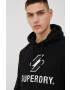 Superdry Памучен суичър в черно с апликация - Pepit.bg