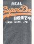 Superdry Памучна блуза с дълги ръкави в сиво с принт - Pepit.bg