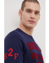 Superdry Памучна тениска в тъмносиньо с принт - Pepit.bg