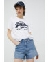 Superdry Памучна тениска в бяло - Pepit.bg