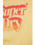 Superdry Памучна тениска в жълто - Pepit.bg