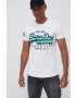 Superdry Памучна тениска в бяло с принт - Pepit.bg