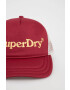 Superdry Шапка в червено с принт - Pepit.bg