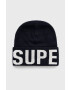Superdry Шапка в тъмносиньо от плътен трикотаж - Pepit.bg