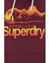 Superdry Суичър в бордо с качулка с изчистен дизайн - Pepit.bg