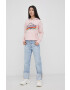 Superdry Суичър дамски в розово с принт - Pepit.bg