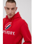 Superdry Суичър мъжки в червено с апликация - Pepit.bg