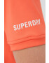 Superdry Тениска в оранжево с ниско поло - Pepit.bg
