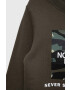 The North Face Детски памучен суичър в сиво с принт - Pepit.bg