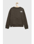 The North Face Детски памучен суичър в сиво с принт - Pepit.bg