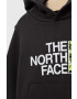 The North Face Детски суичър в сиво с качулка с принт - Pepit.bg