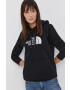 The North Face Памучен суичър в черно с качулка с апликация - Pepit.bg