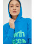 The North Face Памучен суичър в синьо с качулка с принт - Pepit.bg