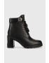Tommy Hilfiger Боти Outdoor Heel Lace Up Boot в черно с висок ток - Pepit.bg