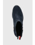 Tommy Hilfiger Боти челси Outdoor High Heel Boot в тъмносиньо с висок ток - Pepit.bg