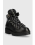 Tommy Hilfiger Боти Leather Outdoor Flat Boot в черно с платформа с лека изолация - Pepit.bg