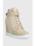 Tommy Hilfiger Боти Wedge Sneaker Boot в бежово със скосена платформа - Pepit.bg