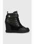 Tommy Hilfiger Боти Wedge Sneaker Boot в черно със скосена платформа - Pepit.bg
