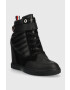 Tommy Hilfiger Боти Wedge Sneaker Boot в черно със скосена платформа - Pepit.bg