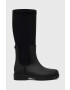 Tommy Hilfiger Ботуши Rain Boot Long Shaft в черно с равна подметка - Pepit.bg