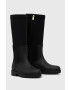 Tommy Hilfiger Ботуши Rain Boot Long Shaft в черно с равна подметка - Pepit.bg