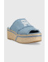 Tommy Hilfiger Чехли DENIM WEDGE FLATFORM в синьо с платформа FW0FW07085 - Pepit.bg