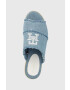 Tommy Hilfiger Чехли DENIM WEDGE FLATFORM в синьо с платформа FW0FW07085 - Pepit.bg