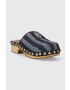 Tommy Hilfiger Чехли TH DENIM CONTRAST CLOG в тъмносиньо с платформа FW0FW07410 - Pepit.bg