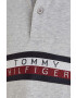 Tommy Hilfiger Детска памучна тениска с яка в сиво с апликация - Pepit.bg