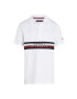 Tommy Hilfiger Детска памучна тениска с яка в бяло с апликация - Pepit.bg