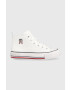 Tommy Hilfiger Детски високи кецове в бяло - Pepit.bg