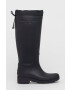 Tommy Hilfiger Гумени ботуши Th Overknee Rainboot Monogram в черно - Pepit.bg