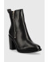 Tommy Hilfiger Кожени боти Zip High Heel Boot в черно с висок ток - Pepit.bg