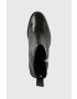 Tommy Hilfiger Кожени боти Zip High Heel Boot в черно с висок ток - Pepit.bg