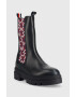 Tommy Hilfiger Кожени боти Monogram Chelsea Boot в тъмносиньо с равна подметка - Pepit.bg