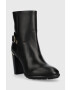 Tommy Hilfiger Кожени боти Belt High Heel Boot в черно с висок ток - Pepit.bg