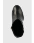 Tommy Hilfiger Кожени боти Belt High Heel Boot в черно с висок ток - Pepit.bg