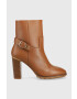Tommy Hilfiger Кожени боти Belt High Heel Boot в кафяво с висок ток - Pepit.bg