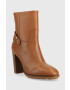 Tommy Hilfiger Кожени боти Belt High Heel Boot в кафяво с висок ток - Pepit.bg